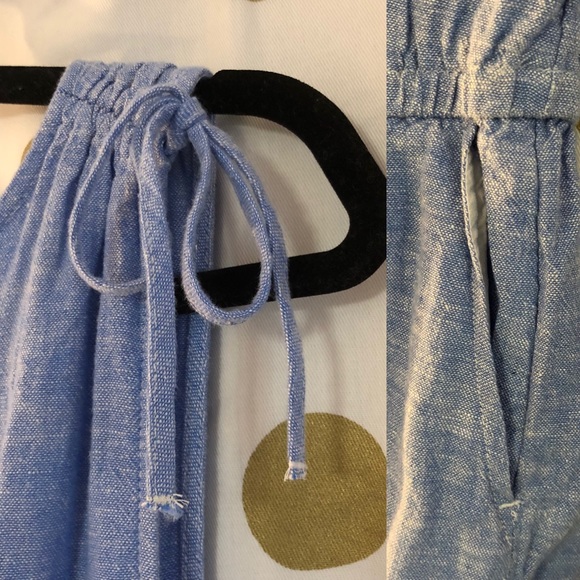 *NWT* Old Navy Chambray Romper, Blue, Tie-Sleeves - Picture 7 of 8